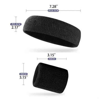 3-Piece Sports Sweatband Set Includes Headband/Wristband
