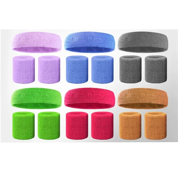 3-Piece Sports Sweatband Set Includes Headband/Wristband