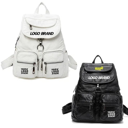 Printed PU Leather Women Lady Backpack Purse.