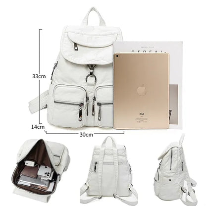 Printed PU Leather Women Lady Backpack Purse.