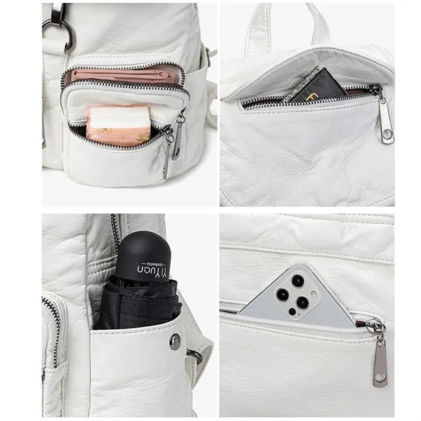 Printed PU Leather Women Lady Backpack Purse.