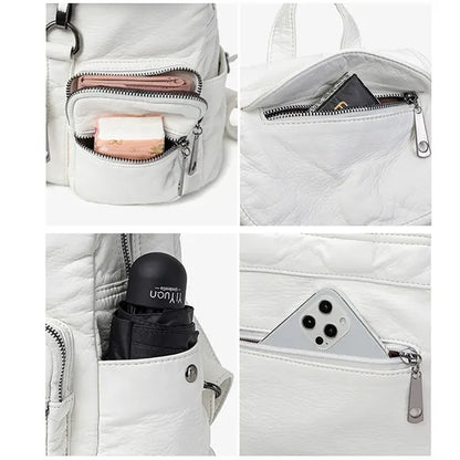 Printed PU Leather Women Lady Backpack Purse.