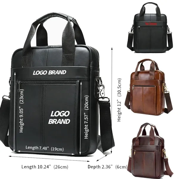 Men's Genuine Leather Briefcase Real Business Laptop Bag.