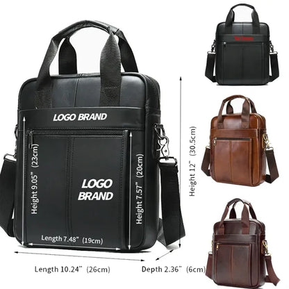 Men's Genuine Leather Briefcase Real Business Laptop Bag.