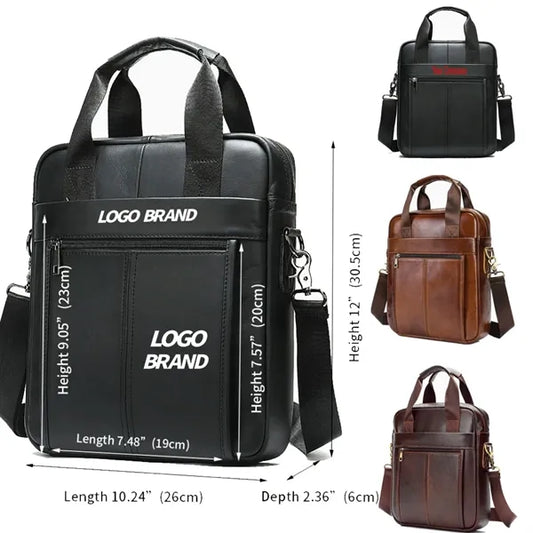 Men's Genuine Leather Briefcase Real Business Laptop Bag.