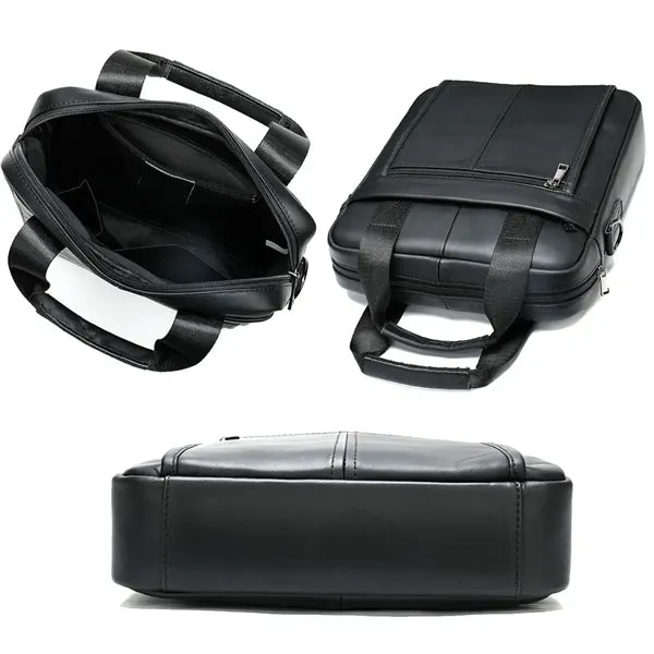 Men's Genuine Leather Briefcase Real Business Laptop Bag.