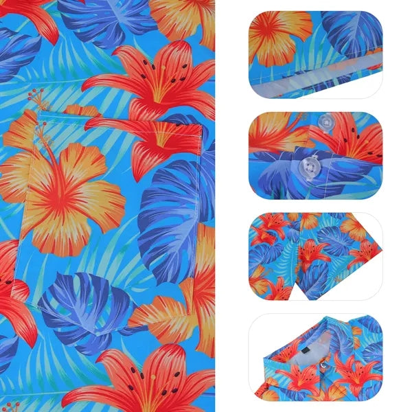 MEN'S 135GSM CUSTOM SUBLIMATED HAWAIIAN SHIRT WITH POCKET