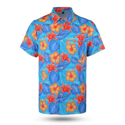 MEN'S 135GSM CUSTOM SUBLIMATED HAWAIIAN SHIRT WITH POCKET