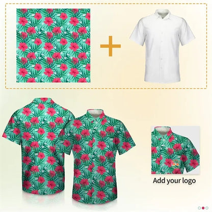 MEN'S 135GSM CUSTOM SUBLIMATED HAWAIIAN SHIRT WITH POCKET