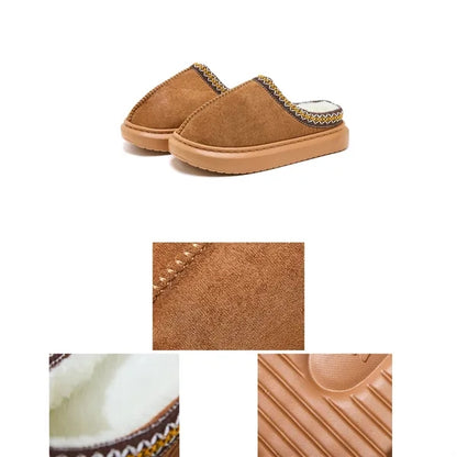 Fleece-Lined Warm Slippers