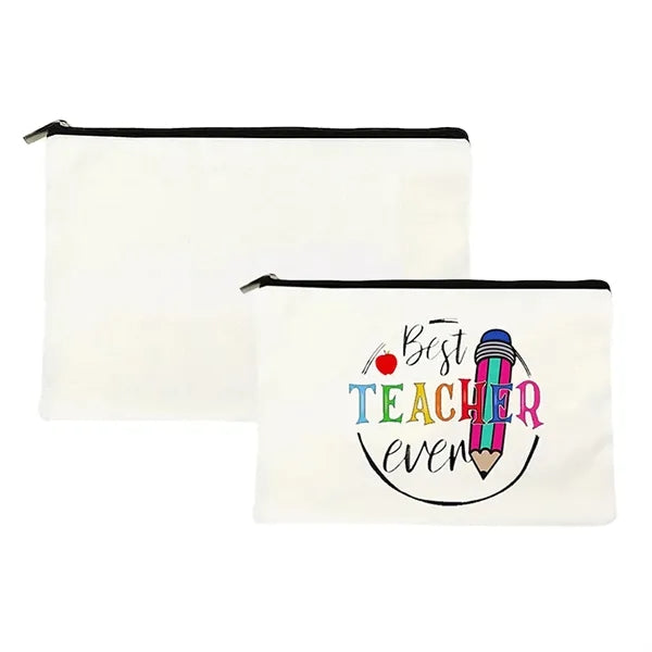 Printed Canvas Organizer Cosmetic Bag