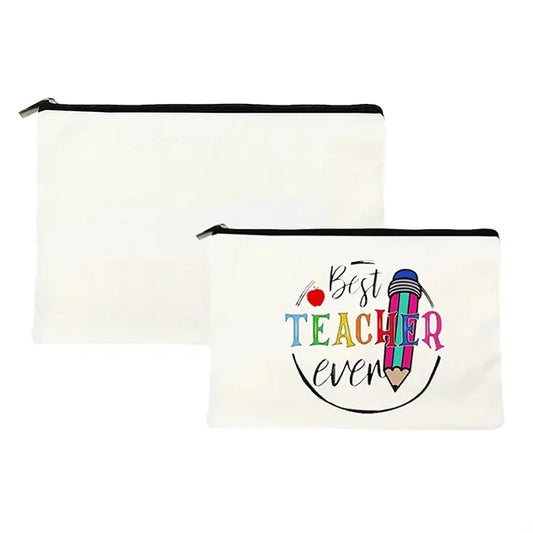 Printed Canvas Organizer Cosmetic Bag