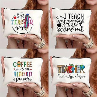 Printed Canvas Organizer Cosmetic Bag