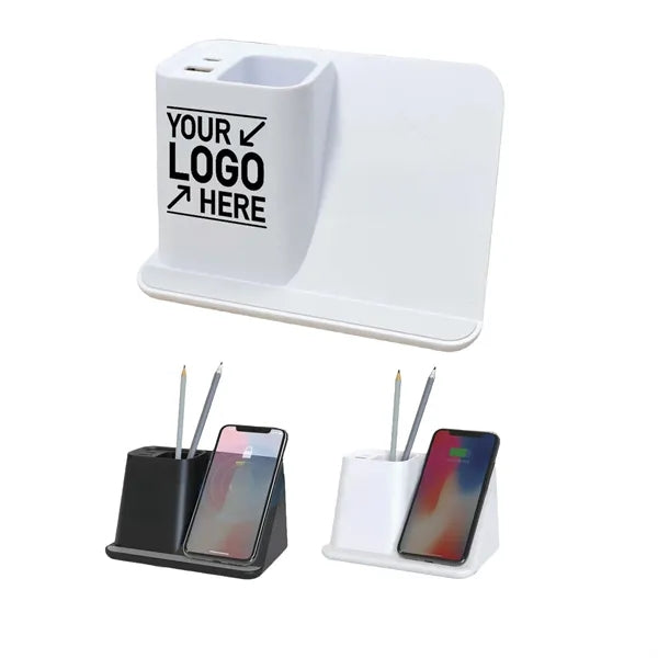 15W 3-In-1 Wireless Charging Pen Holder Mobile Phone Stand