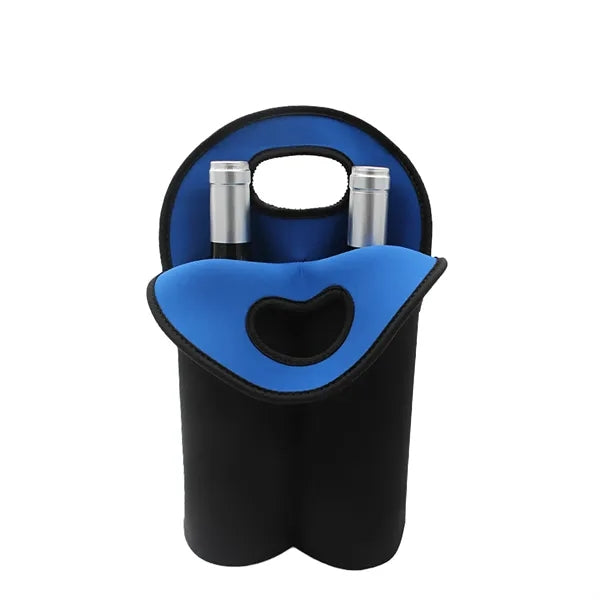 Double Bottle Neoprene Wine Beer Carrier Tote Bag