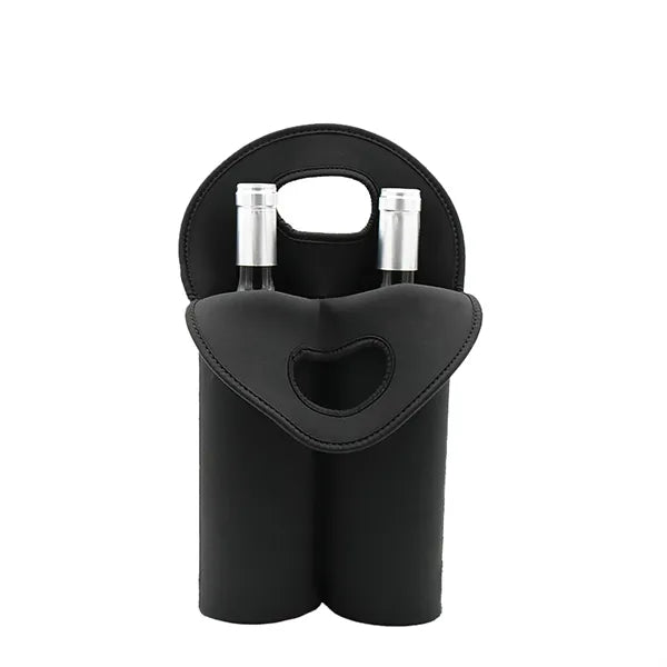 Double Bottle Neoprene Wine Beer Carrier Tote Bag
