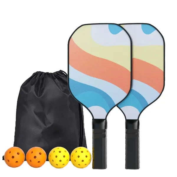 Full Plate Printing Wood Pickleball Set With Storage Bag