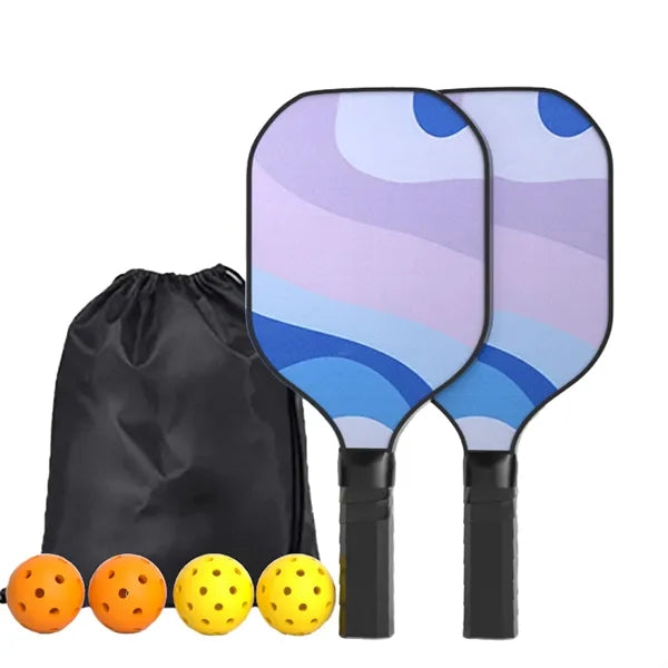 Full Plate Printing Wood Pickleball Set With Storage Bag