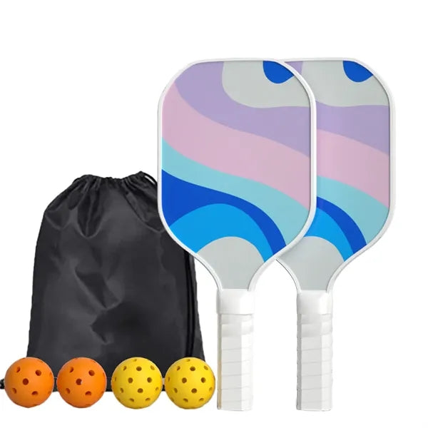 Full Plate Printing Wood Pickleball Set With Storage Bag