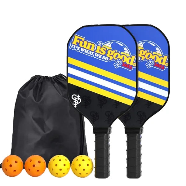 Full Plate Printing Wood Pickleball Set With Storage Bag