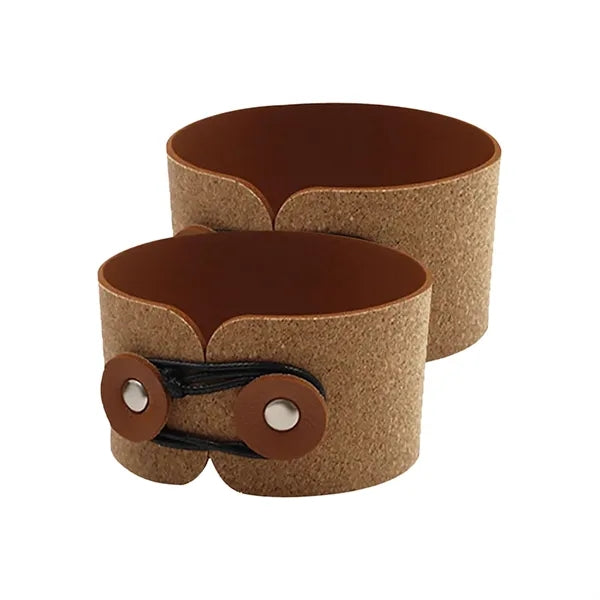 Cup Sleeve Adjustable Holder/ Foldable Leather Cover