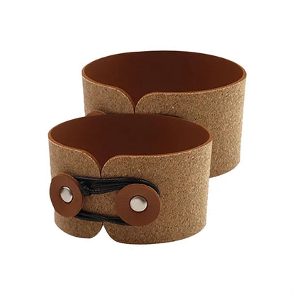 Cup Sleeve Adjustable Holder/ Foldable Leather Cover