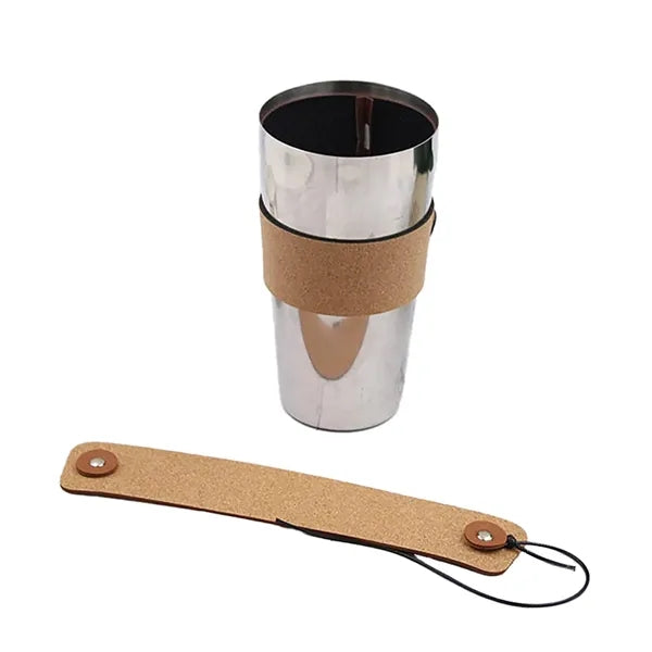Cup Sleeve Adjustable Holder/ Foldable Leather Cover