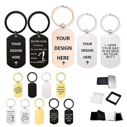 Stainless steel keychain 1.9"1.1"