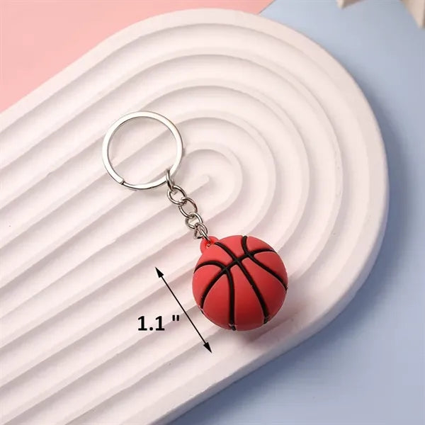 PVC 3D basketball keychain