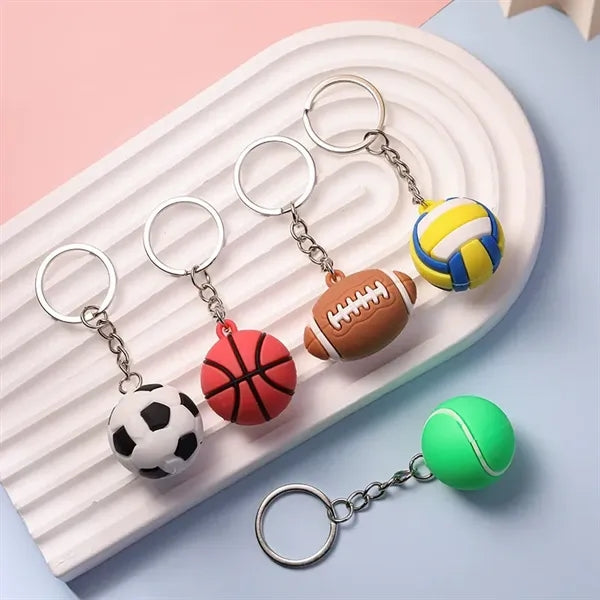 PVC 3D basketball keychain