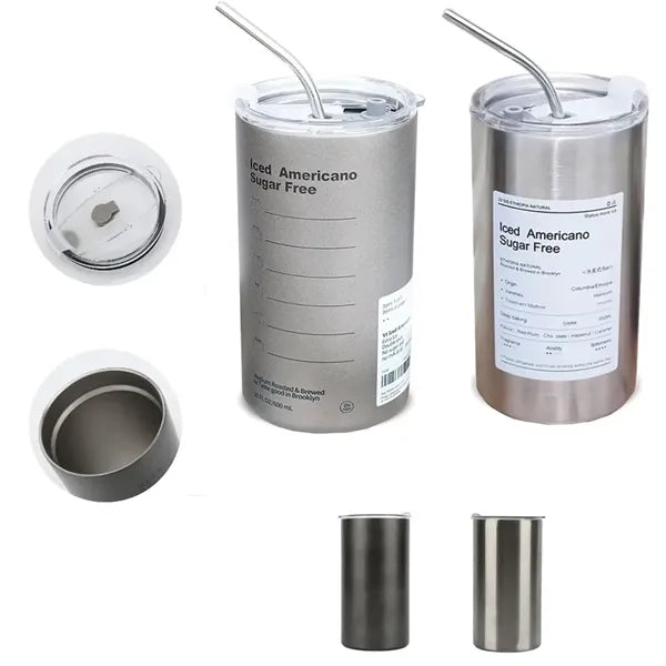 20 Oz Stainless Steel Travel Tumbler With Lid And Straw