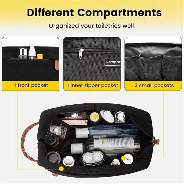 Travel Canvas Toiletry Bag Hanging Dopp Kit for Men
