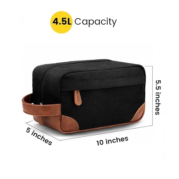 Travel Canvas Toiletry Bag Hanging Dopp Kit for Men