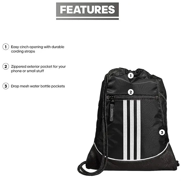 Waterproof Sports Drawstring Backpack w/Vertical Stripes