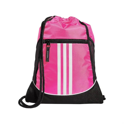 Waterproof Sports Drawstring Backpack w/Vertical Stripes