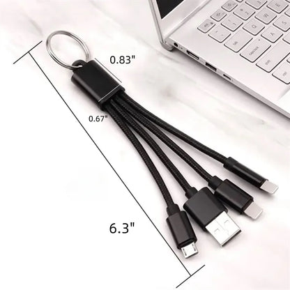Keychain Aluminum Alloy 3 In 1 Charging Cable