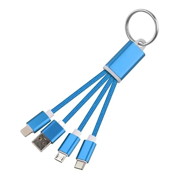 Keychain Aluminum Alloy 3 In 1 Charging Cable
