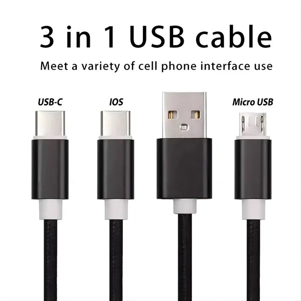 Keychain Aluminum Alloy 3 In 1 Charging Cable