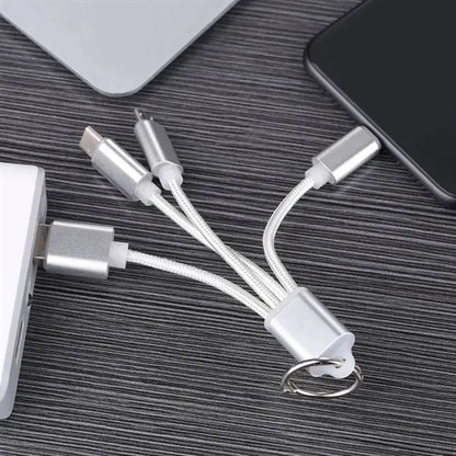 Keychain Aluminum Alloy 3 In 1 Charging Cable