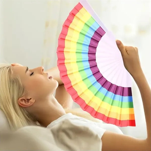 Rainbow Folding Fan