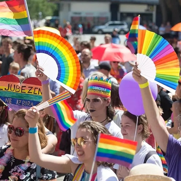Rainbow Folding Fan