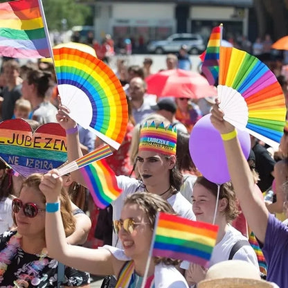 Rainbow Folding Fan