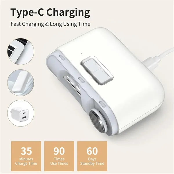 2 In 1 Electric Nail Clipper Cutter With Led Light