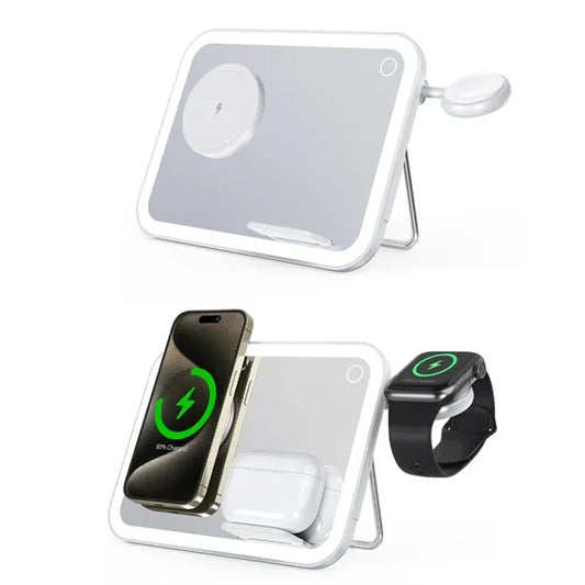 Wireless Charger With Cosmetic Mirror