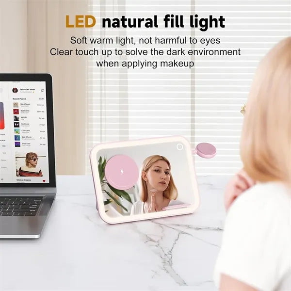 Wireless Charger With Cosmetic Mirror