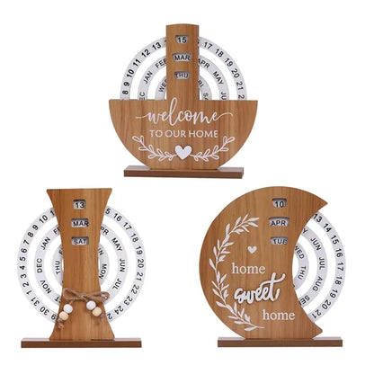 Elegant Wood Disc Calendar