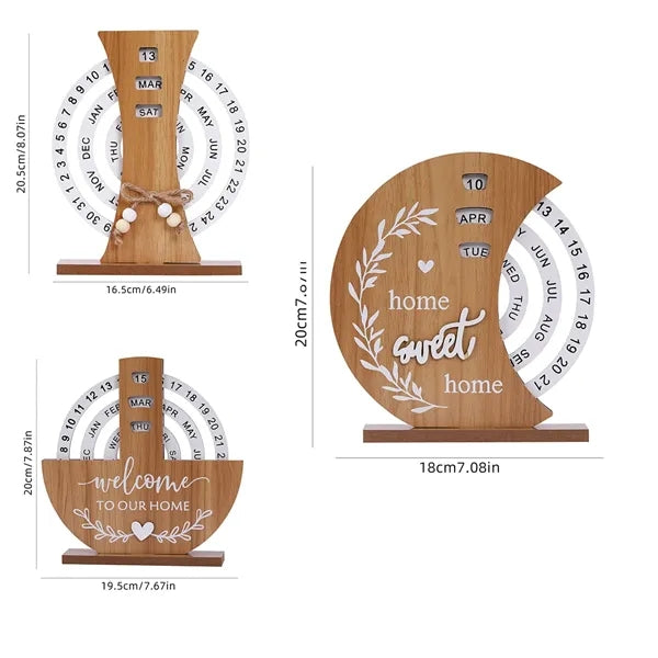 Elegant Wood Disc Calendar