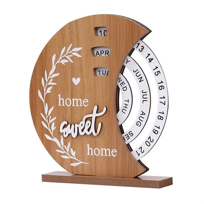 Elegant Wood Disc Calendar
