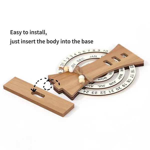 Elegant Wood Disc Calendar