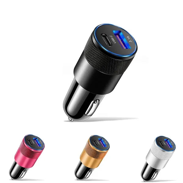 Car Charger 3.1A Usb Type-C 15W Pd Adapter